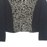 YOUR SIXTH SENSE Womens Kimono Blouse Black 90s Crazy Pattern M