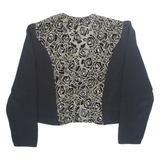 YOUR SIXTH SENSE Womens Kimono Blouse Black 90s Crazy Pattern M