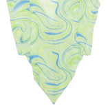 Sheer Womens Printed Top Green V-Neck Long Sleeve Crazy Pattern M