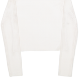 Sheer Womens Cropped Top Cream High Neck Long Sleeve S