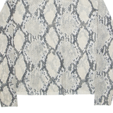 H&M Sheer Snake Womens Printed Top Cream High Neck Long Sleeve Animal Print 2XL