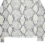 H&M Sheer Snake Womens Printed Top Cream High Neck Long Sleeve Animal Print 2XL