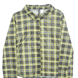 DIVIDED Sheer Womens Printed Shirt Black Collared Long Sleeve Check S