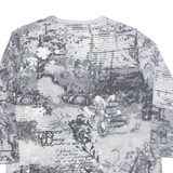 HARMONY Womens Printed Top Grey 3/4 Sleeve Floral L