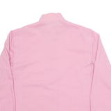 FEKON Womens Shirt Pink Button Neck Long Sleeve 90s M