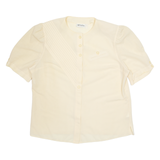 Womens Top Yellow Button Neck 90s UK 20