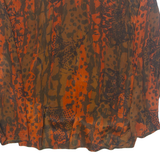 PAP Womens Printed Blouse Orange Button Neck 90s Crazy Pattern M