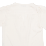 AN'GE Womens Blouse Cream V-Neck S