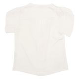 AN'GE Womens Blouse Cream V-Neck S