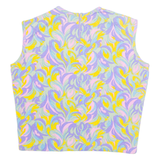 Womens Printed Top Purple Sleeveless Crazy Pattern M