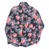 INCOGNITO Womens Printed Shirt Black Collared Long Sleeve Floral M