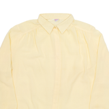 CREATION Womens Shirt Yellow Collared Long Sleeve 90s L