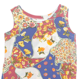 MAYON Womens Printed Vest Red Sleeveless Silk Floral M