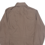 SIR PATRIK Womens Shirt Brown Collared Long Sleeve S