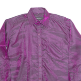 CONSTANT Glitter Womens Shirt Purple Collared Long Sleeve S