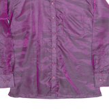 CONSTANT Glitter Womens Shirt Purple Collared Long Sleeve S