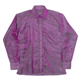 CONSTANT Glitter Womens Shirt Purple Collared Long Sleeve S