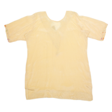 Tunic Womens Printed Blouse Beige V-Neck Floral XL