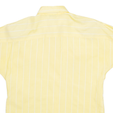 SABRINA Womens Printed Shirt Yellow Collared Pinstripe S
