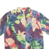 CITYLIFE Womens Printed Shirt Purple Collared Silk Floral S
