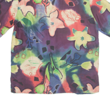 CITYLIFE Womens Printed Shirt Purple Collared Silk Floral S