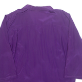 LATAA STYLE Womens Printed Shirt Purple Collared 3/4 Sleeve Spotted S