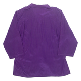 LATAA STYLE Womens Printed Shirt Purple Collared 3/4 Sleeve Spotted S