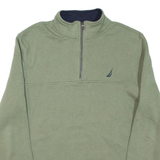 NAUTICA Mens Sweatshirt Green 1/4 Zip L