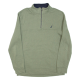 NAUTICA Mens Sweatshirt Green 1/4 Zip L