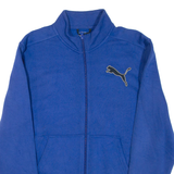 PUMA Full Zip Mens Sweatshirt Blue High Neck L