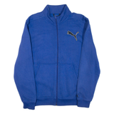 PUMA Full Zip Mens Sweatshirt Blue High Neck L