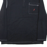NAUTICA Mens Sweatshirt Black 1/4 Zip XL