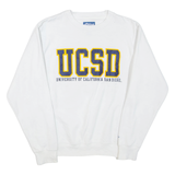 BLUE University Of California San Diego Mens Sweatshirt White Crew Neck USA XS