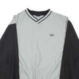 REEBOK Mens Sweatshirt Grey V-Neck 2XL
