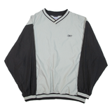 REEBOK Mens Sweatshirt Grey V-Neck 2XL