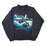 Mens Sweatshirt Black Collared L