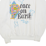 Mens Sweatshirt White Crew Neck L