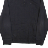 TOMMY HILFIGER Mens Sweatshirt Black 1/4 Zip M