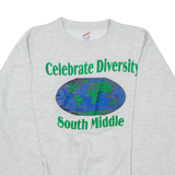 JERZEES Celebrate Diversity Mens Sweatshirt Grey Crew Neck L