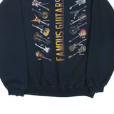 COVINGTON Famous Guitars Mens Sweatshirt Black Crew Neck XL