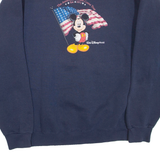 WALT DISNEY WORLD Mickey Mouse Mens Sweatshirt Blue Crew Neck USA M