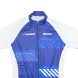 SANTINI Cycling Mens Jersey Blue High Neck 3XL