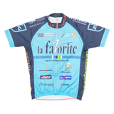 MARCELLO BERGAMO Cycling Mens Jersey Blue High Neck M