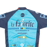 MARCELLO BERGAMO Cycling Mens Jersey Blue High Neck M