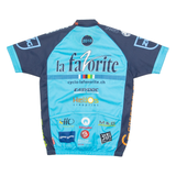 MARCELLO BERGAMO Cycling Mens Jersey Blue High Neck M