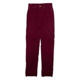 RIFLE Altered Womens Corduroy Trousers Red Slim Straight W26 L31