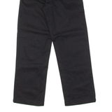 DICKIES Workwear Crop Roll Hem Womens Twill Trousers Black Slim Straight W24 L27