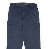 DICKIES Workwear Flex Cargo Mens Twill Trousers Blue Regular Wide-Leg W38 L30