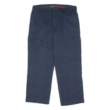 DICKIES Workwear Flex Cargo Mens Twill Trousers Blue Regular Wide-Leg W38 L30