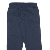 DICKIES Workwear Flex Cargo Mens Twill Trousers Blue Regular Wide-Leg W38 L30